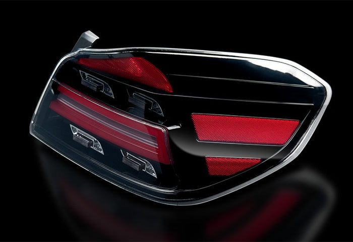 Corazon LED Type-R LED Sequential Tail Lights - Smoke Lens/Red Bar - 2015-2021 Subaru WRX / STI